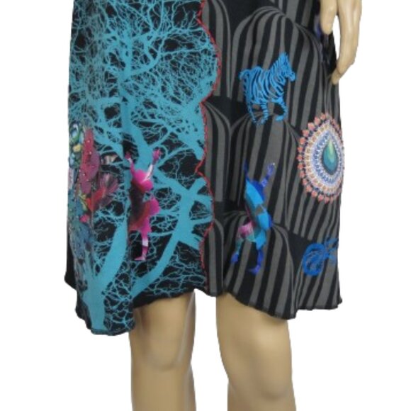 Desigual Long Sleeve Graphic Text Print Dress - Picture 9 of 9